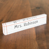 Aangepaste laptopdocent naambordje (Zijkant)