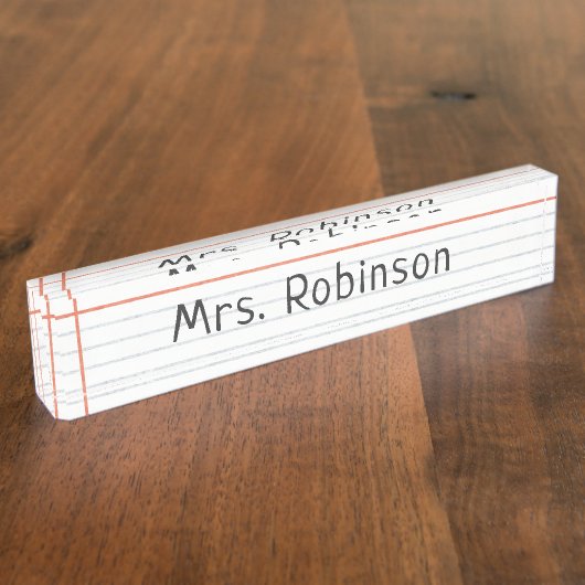 Aangepaste laptopdocent naambordje (Zijkant)