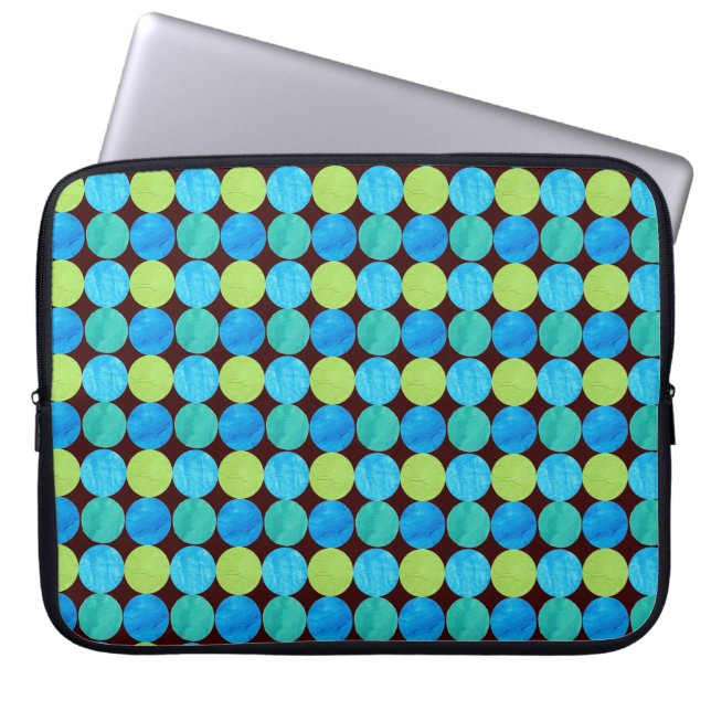 Aangepaste laptophoes: maanrasterpatroon laptop sleeve (Voorkant)