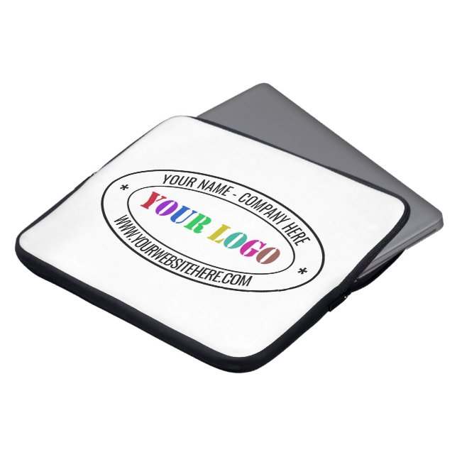 Aangepaste laptophoes met uw Logo en tekst Laptop Sleeve (Voorkant top)