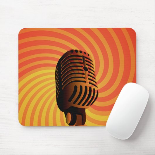 Aangepaste laptophoes voor Retro Microphone Muismat (Met muis)