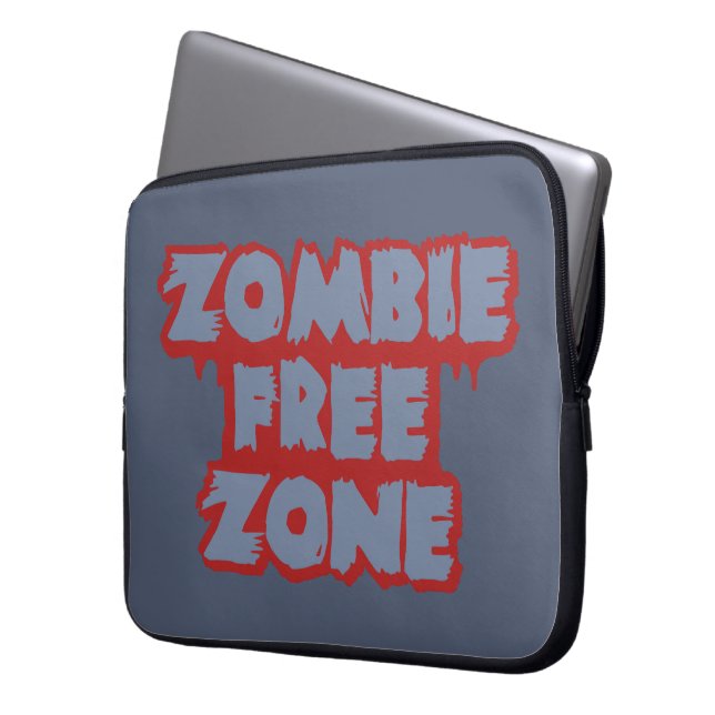 Aangepaste laptophoes voor Zombie Free Zone Laptop Sleeve (Voorkant Links)