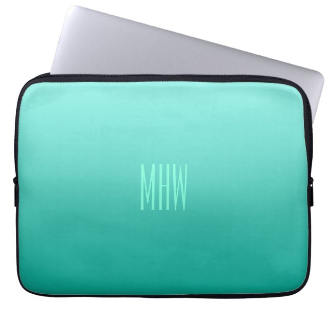 Aangepaste laptophoezen voor Emerald Gradient Laptop Sleeve (Voorkant)
