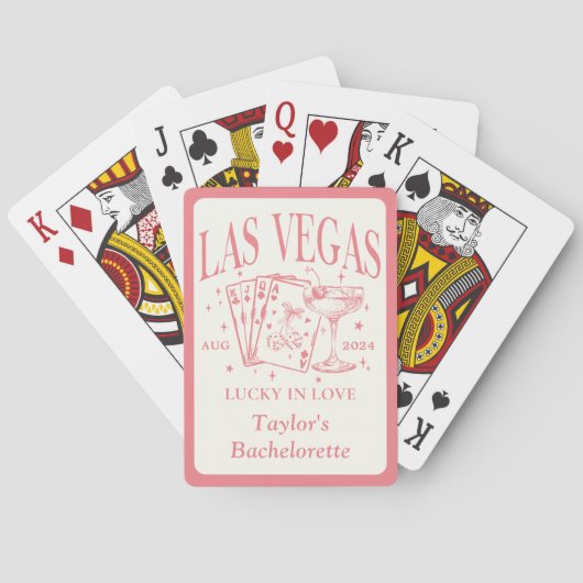 Aangepaste Las Vegas Bachelorette Party gepersonal Pokerkaarten (Achterkant)