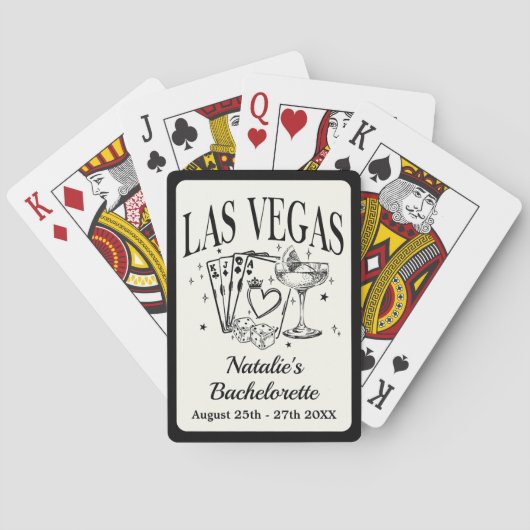 Aangepaste Las Vegas Bachelorette Party gepersonal Pokerkaarten (Achterkant)