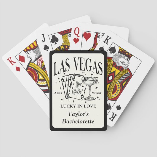 Aangepaste Las Vegas Bachelorette Party gepersonal Pokerkaarten (Achterkant)