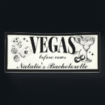 Aangepaste Las Vegas Bachelorette Party gepersonal Spandoek<br><div class="desc">Welkom uw bruidsfeest in stijl met onze aangepaste Las Vegas Bachelorette Party gepersonaliseerde banner. Deze banner is ontworpen om uw viering te verheffen met een vleugje elegantie en is voorzien van levendige motieven die perfect zijn voor het creëren van de ultieme "Lucky in Love"-esthetiek. Of je nu een levendig Vegas-feest...</div>