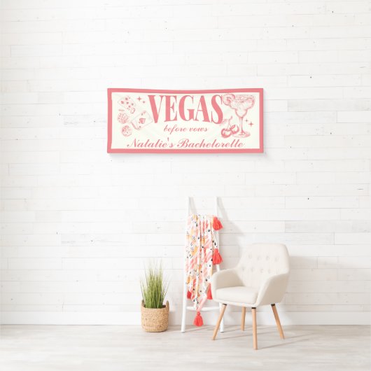Aangepaste Las Vegas Bachelorette Party gepersonal Spandoek (Insitu)