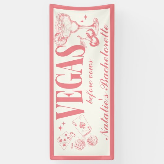 Aangepaste Las Vegas Bachelorette Party gepersonal Spandoek (Verticaal)