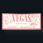 Aangepaste Las Vegas Bachelorette Party gepersonal Spandoek<br><div class="desc">Welkom uw gasten met flair met behulp van onze Pink Custom Las Vegas Bachelorette Party gepersonaliseerde Vinyl Banner. Ontworpen om de opwinding en glamour van een Vegas vrijgezellenweekend vast te leggen, deze levendige roze banner heeft speelse "Lucky in Love"-motieven en elegante design, waardoor het de perfecte decoratie is voor uw...</div>
