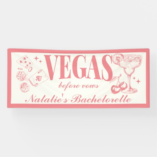 Aangepaste Las Vegas Bachelorette Party gepersonal Spandoek (Horizontaal)