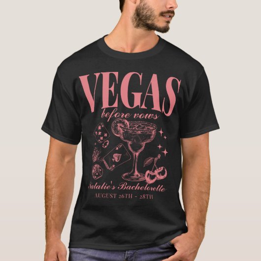 Aangepaste Las Vegas Bachelorette Party gepersonal T-shirt (Voorkant)