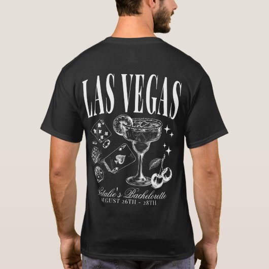 Aangepaste Las Vegas Bachelorette Party gepersonal T-shirt (Achterkant)