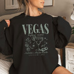 Aangepaste Las Vegas Bachelorette Party gepersonal Trui<br><div class="desc">Voeg een vleugje warmte en stijl toe aan je Las Vegas vrijgezellenfeest met ons Emerald Green "Vegas Before Vows" Custom Las Vegas Bachelorette Party Crewneck Sweatshirt. Dit veelzijdige en trendy sweatshirt combineert comfort met een retro casino-geïnspireerd ontwerp, waardoor het de perfecte kleding is voor uw onvergetelijke weekend. Of je nu...</div>