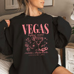 Aangepaste Las Vegas Bachelorette Party gepersonal Trui<br><div class="desc">Verhoog je Las Vegas vrijgezellenfeest ervaring met onze Roze "Vegas Before Vows" Custom Las Vegas vrijgezellenfeest gepersonaliseerde Crewneck sweatshirt. Dit sweatshirt is meer dan alleen kleding; het is een symbool van je onvergetelijke weekend vol met lachen en kameraadschap. Met een retro casino strand trip thema, het belichaamt de geest van...</div>