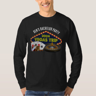 Aangepaste Las Vegas Bachelorfeest Trip Lange Mouw T-shirt
