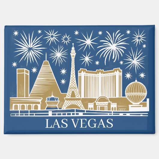 Aangepaste Las Vegas Strip Silhouette Minimalistis Magneet (Voorkant)