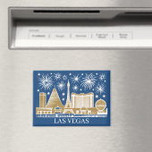 Aangepaste Las Vegas Strip Silhouette Minimalistis Magneet (Insitu (Vaatwasser))