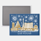 Aangepaste Las Vegas Strip Silhouette Minimalistis Magneet (Voorkant / Achterkant)