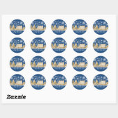 Aangepaste Las Vegas Strip Silhouette Minimalistis Ronde Sticker (Vel)