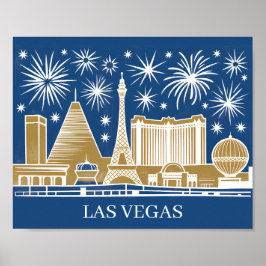 Aangepaste Las Vegas Strip Skyline  stadsgezicht Poster