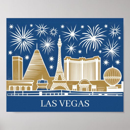 Aangepaste Las Vegas Strip Skyline  stadsgezicht Poster (Voorkant)