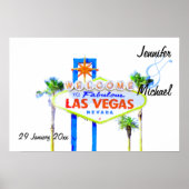 Aangepaste Las Vegas Wedding Reception Banner Poster (Voorkant)