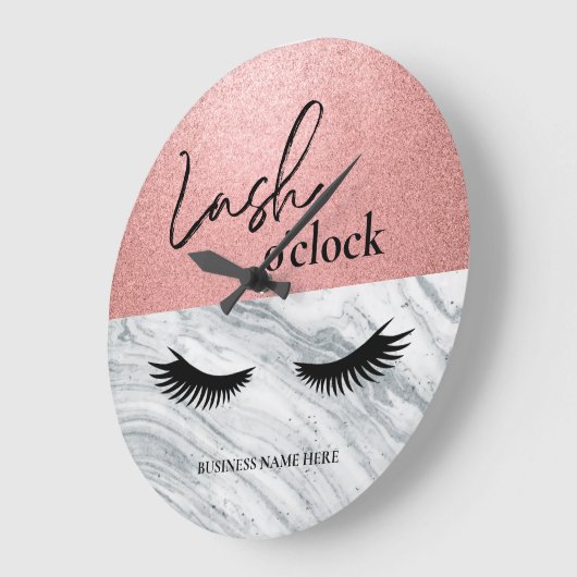 Aangepaste Lash O'Clock Bedrijfsnaam Grote Klok (Hoek)