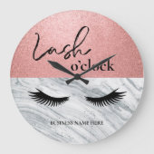 Aangepaste Lash O'Clock Bedrijfsnaam Grote Klok (Voorkant)