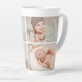 Aangepaste Latte Mok met Collage van Vier Foto's (Rechterhoek)