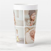 Aangepaste Latte Mok met Collage van Vier Foto's (Voorkant)