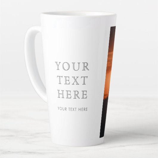 Aangepaste Latte Mok met Tekst en Foto (Linkerhoek)