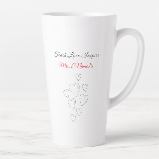 Aangepaste Latte 'Teach Love Inspire' voor kleuter Mok (Rechts)