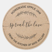 Aangepaste laurier Verspreid de liefde  Ronde Sticker (Voorkant)