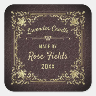 Aangepaste lavendekaars vierkante sticker