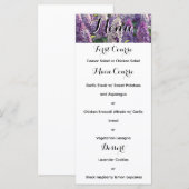Aangepaste Lavendel Bloem Wedding Menu (Voorkant / Achterkant)