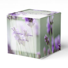 Aangepaste lavendel boheemse trouwgunstdozen