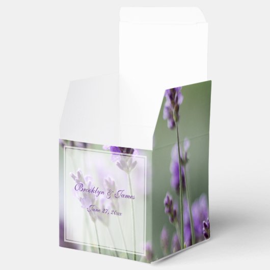 Aangepaste lavendel boheemse trouwgunstdozen bedankdoosjes (Geopend)