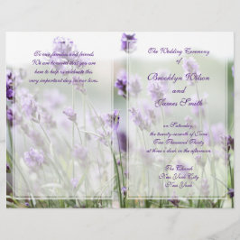 Aangepaste lavendel boheemse trouwprogramma flyer