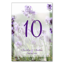 Aangepaste lavendel bohemien trouwtafel nummers kaart
