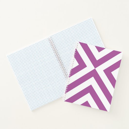 Aangepaste Lavendel en Witte Chevrons Notitieboek (Binnen)