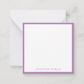 Aangepaste lavendel kleur handgeschreven monogram notitiekaartje (Achterkant)