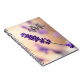 Aangepaste Lavendel Monogram Naam Tijdschrift Noti Notitieboek (Rechterzijde)