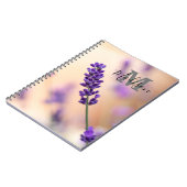 Aangepaste Lavendel Monogram Naam Tijdschrift Noti Notitieboek (Linkerzijde)