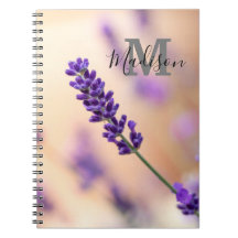Aangepaste Lavendel Monogram Naam Tijdschrift Noti