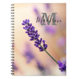 Aangepaste Lavendel Monogram Naam Tijdschrift Noti Notitieboek