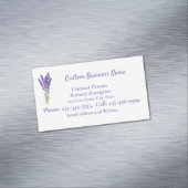 Aangepaste Lavendel paarse mauve tuinbloem Magnetisch Visitekaartje (Voorbeeld)