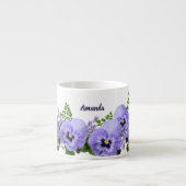 Aangepaste Lavendel Pansy Flowers Espresso Cup Espresso Kop (Voorkant)