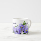 Aangepaste Lavendel Pansy Flowers Espresso Cup Kop (Voorkant rechts)