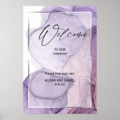 Aangepaste Lavendel Roos Abstract Welkom Poster (Voorkant)